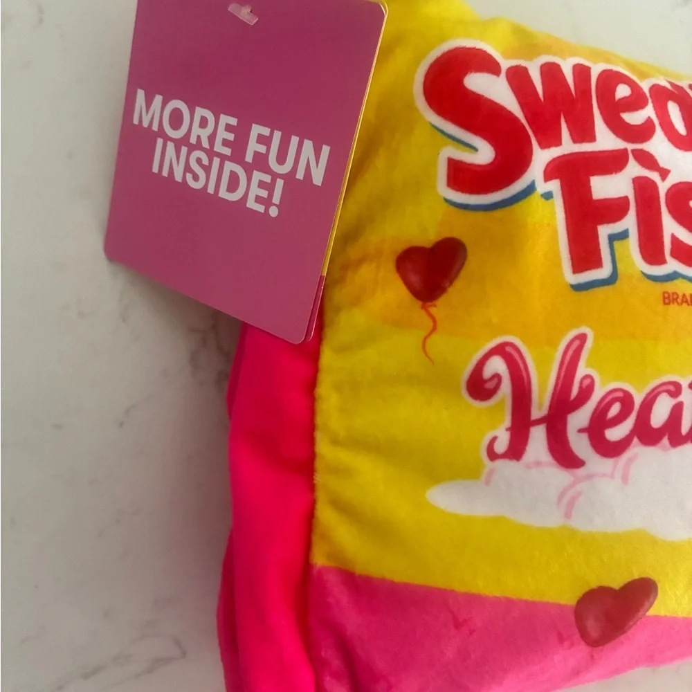 Swedish Fish Hearts Plush Pillow Candy Bag Design 1 Heart Inside NWT